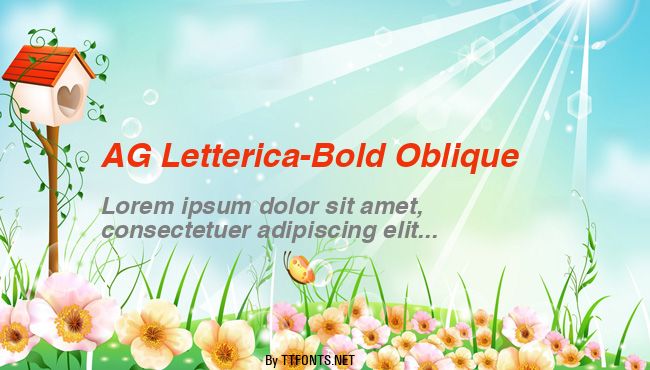 AG Letterica-Bold Oblique example